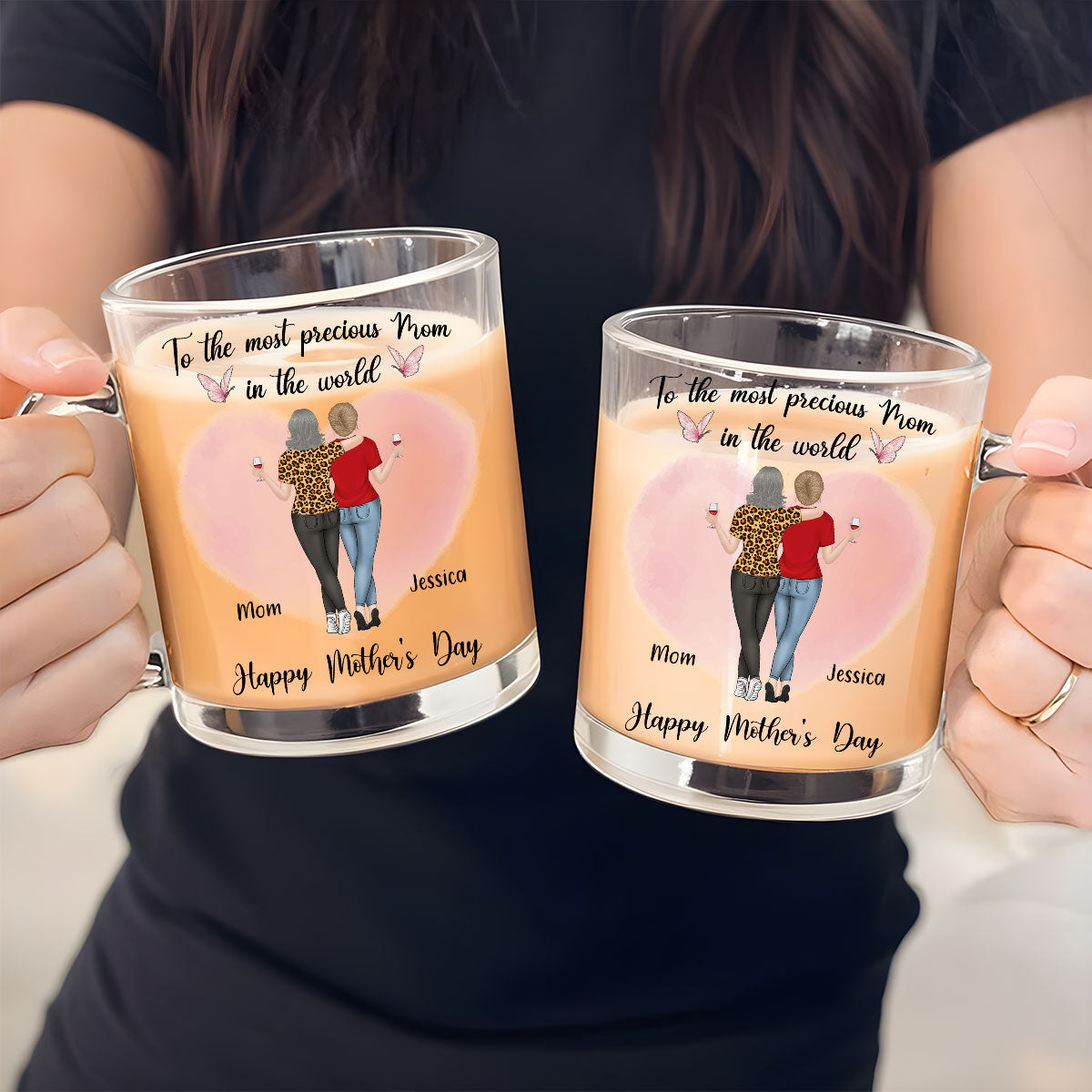 Custom Mother's Day Gift for Mom & Grandma • The Most Precious Mom - Personalized Glass Mug
