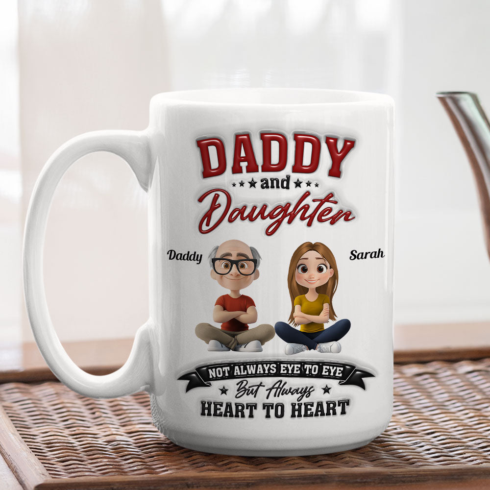 Custom Christmas & Birthday Gift for Daughter • Heart To Heart - Personalized 3D Inflated Effect Mug