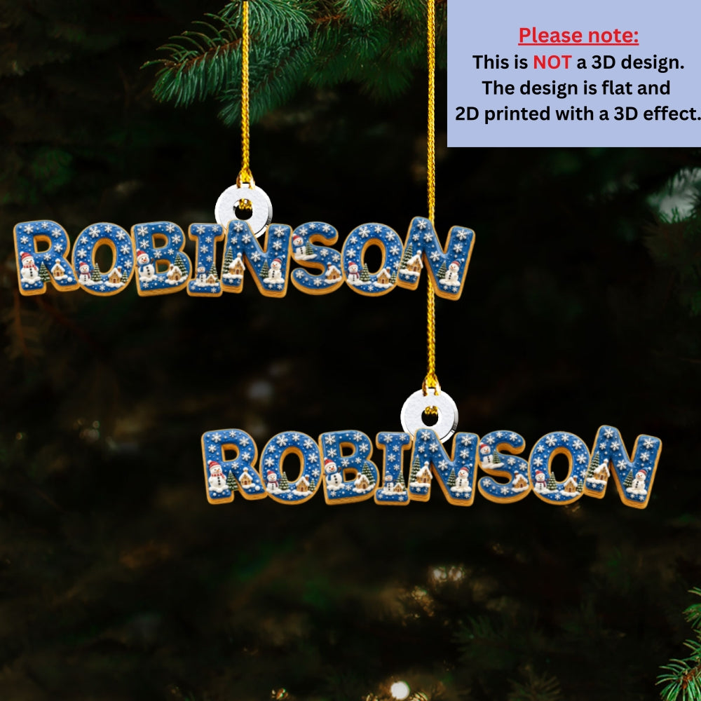 Custom Letter Christmas Ornament & Stocking Tag with Name • Winter Wonderland - Personalized Acrylic Ornament
