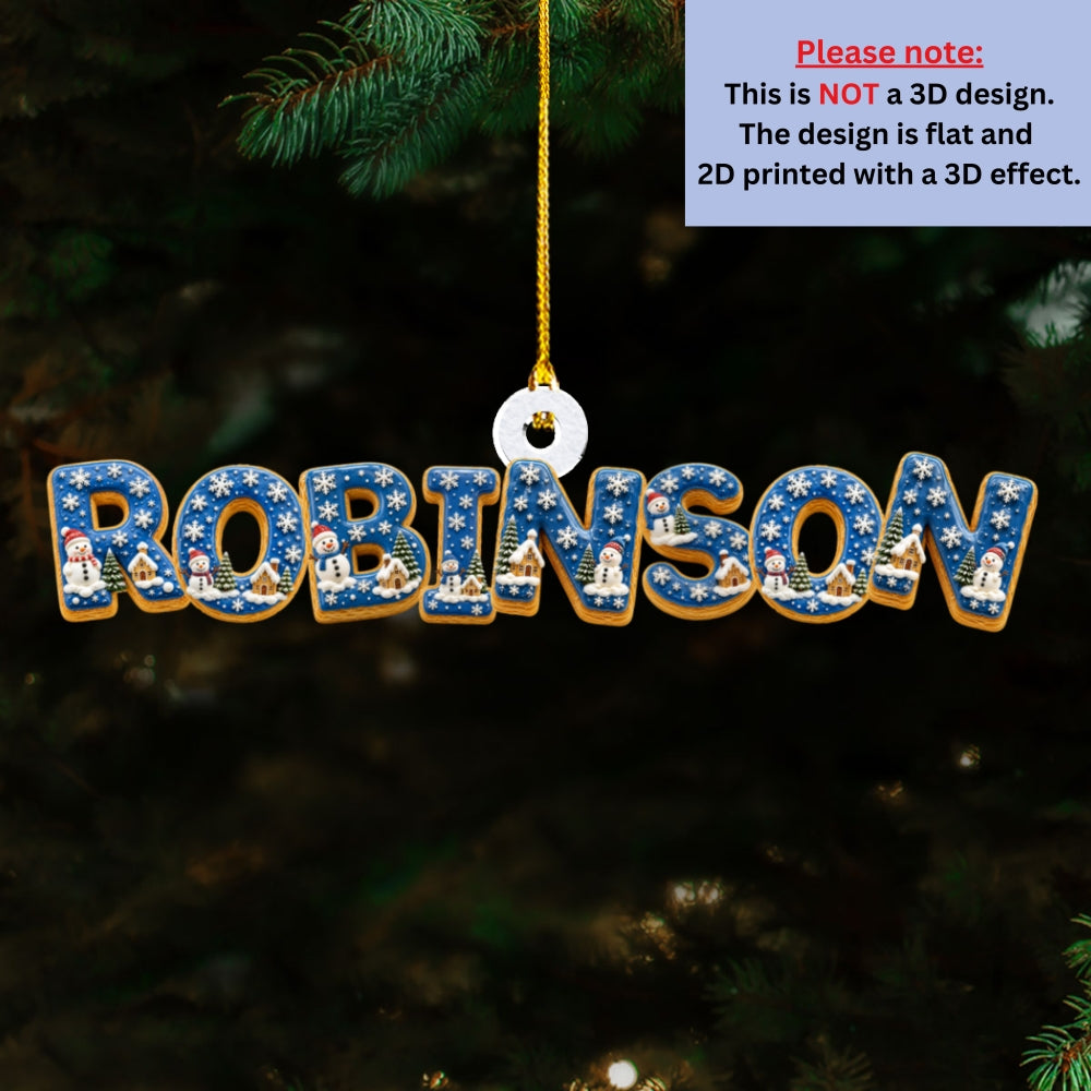 Custom Letter Christmas Ornament & Stocking Tag with Name • Winter Wonderland - Personalized Acrylic Ornament