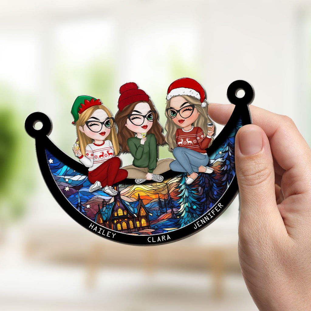 Custom Christmas Hanging Decor, for Best Friend, Friendship Gifts • Our Christmas - Personalized Suncatcher