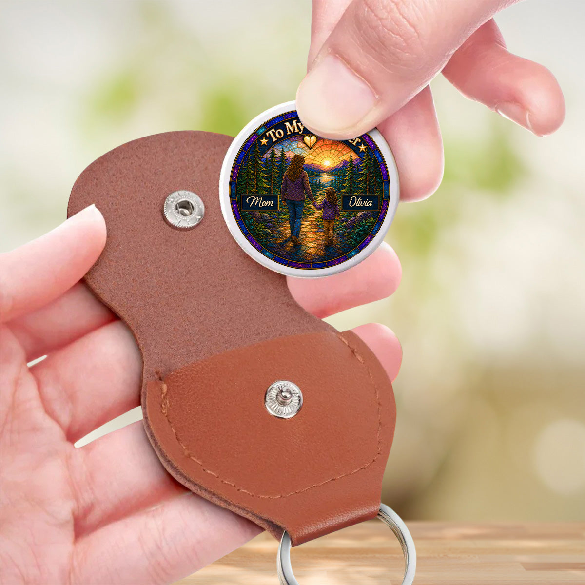 Custom Coin Keychain for Son, Father's Day Birthday Gifts • Enjoy The Ride - Personalized Pocket Hug