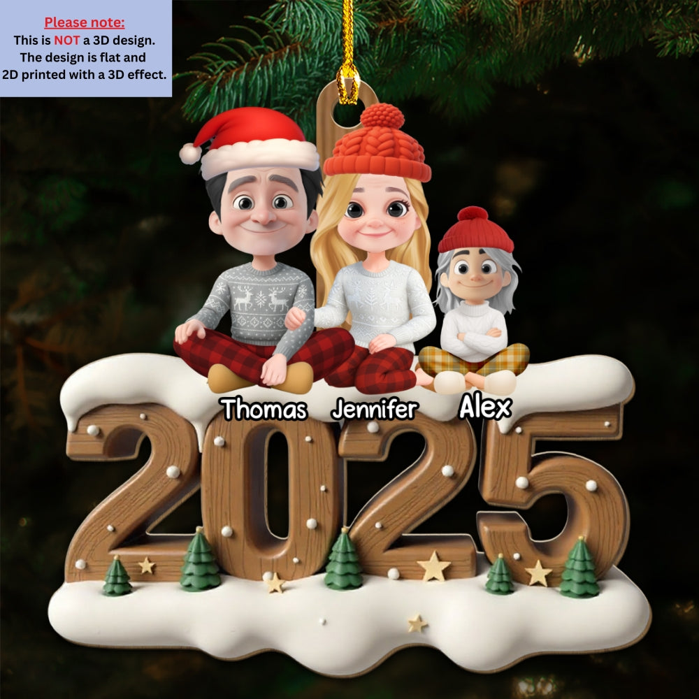 Custom Family Ornament, Christmas Gift for Family Members •  As A Family With Cats Extended Ver - Personalized 3D Effect Wood Ornament