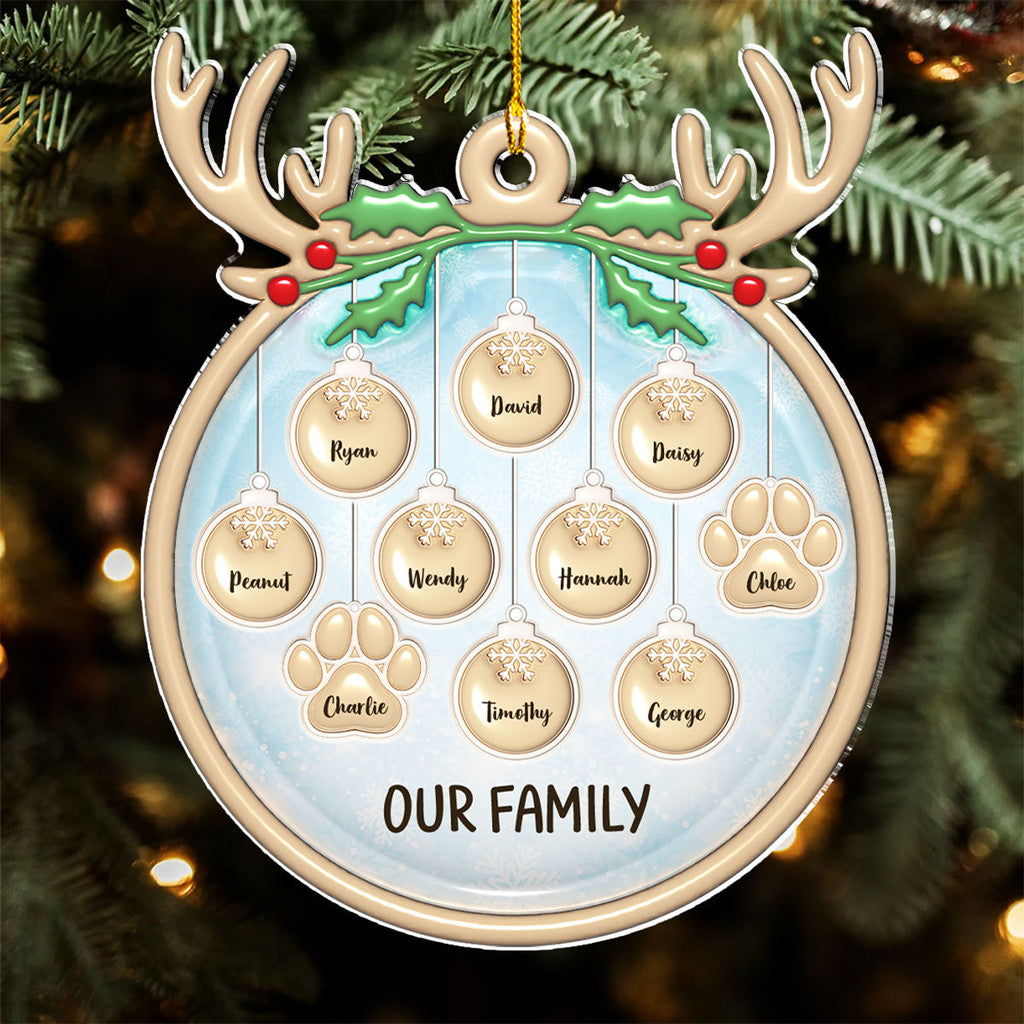 Custom Family Ornament, Christmas Gift for Family Members •  Family Charm - Personalized 3D Inflated Effect Acrylic Ornament
