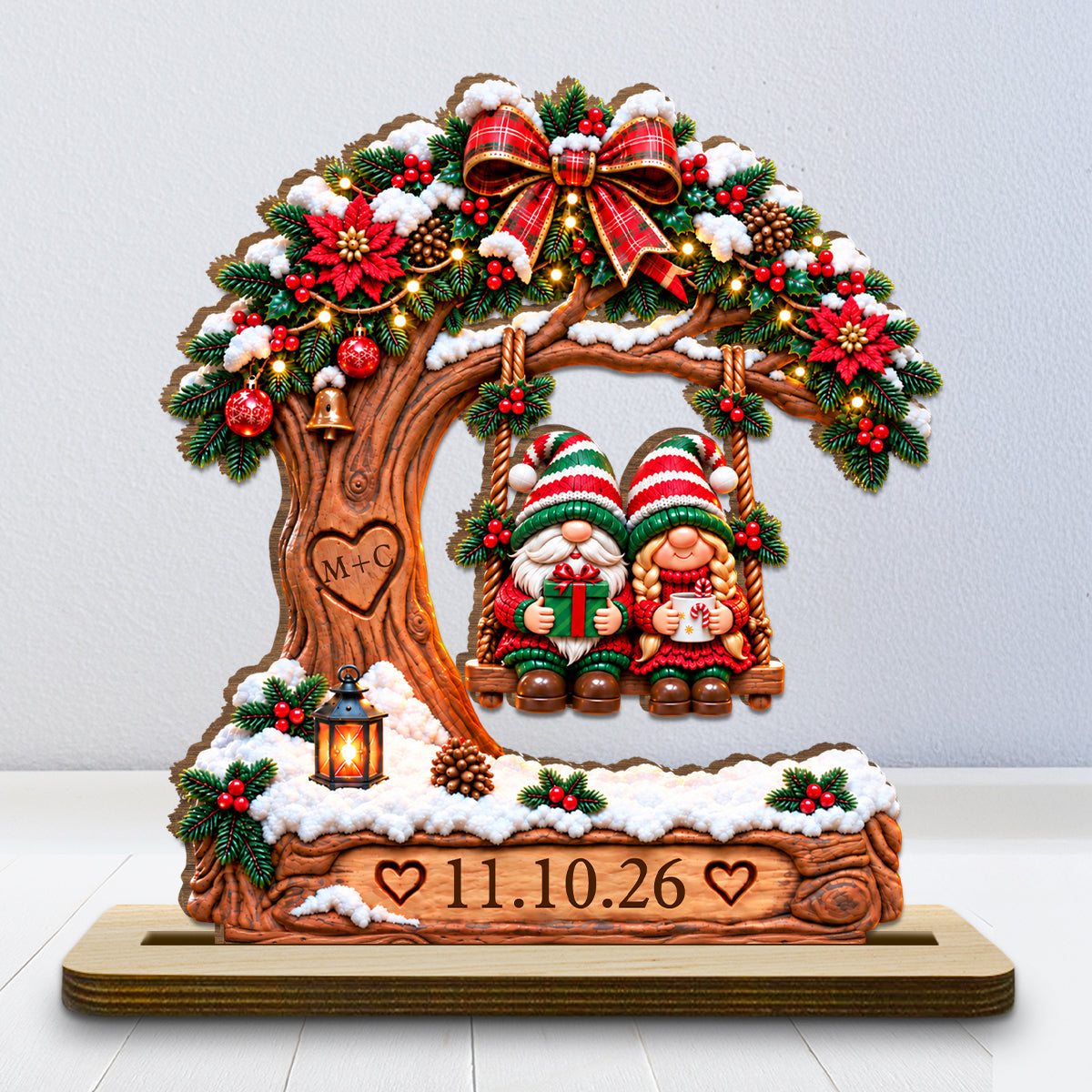 Couple Christmas - Personalized Wood Plaque