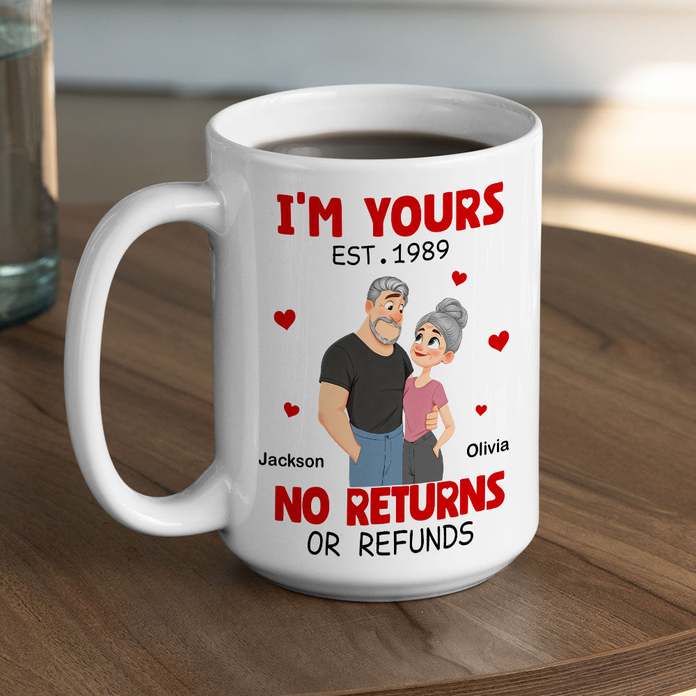 Custom Anniversary Keepsake Gifts For Couple • No Refund Cartoon - Personalized Coffee Mug