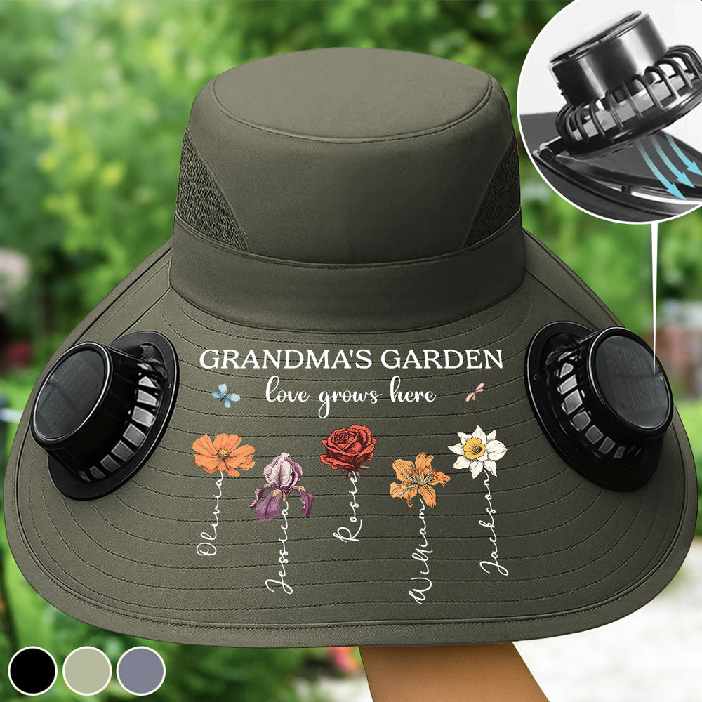 Grandma Garden - Personalized Solar Fan Hat