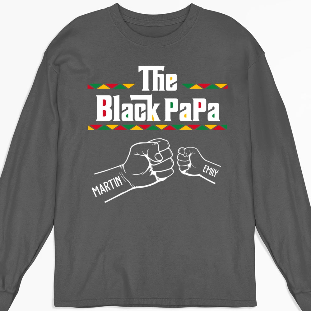 Custom Father's Day, Special Gift for Dad & Grandpa • The BlackGrandfather - Personalized Shirt - Long Sleeve