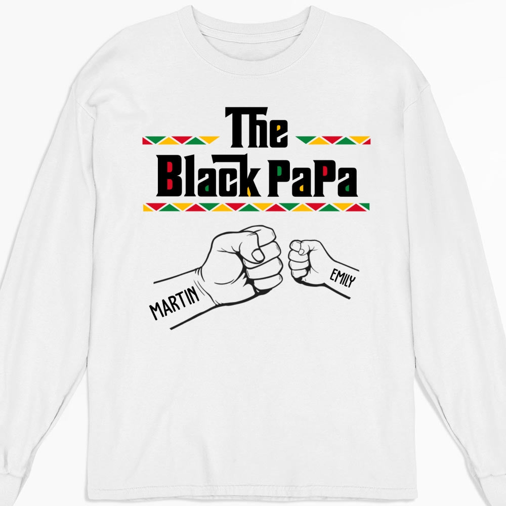 Custom Father's Day, Special Gift for Dad & Grandpa • The BlackGrandfather - Personalized Shirt - Long Sleeve