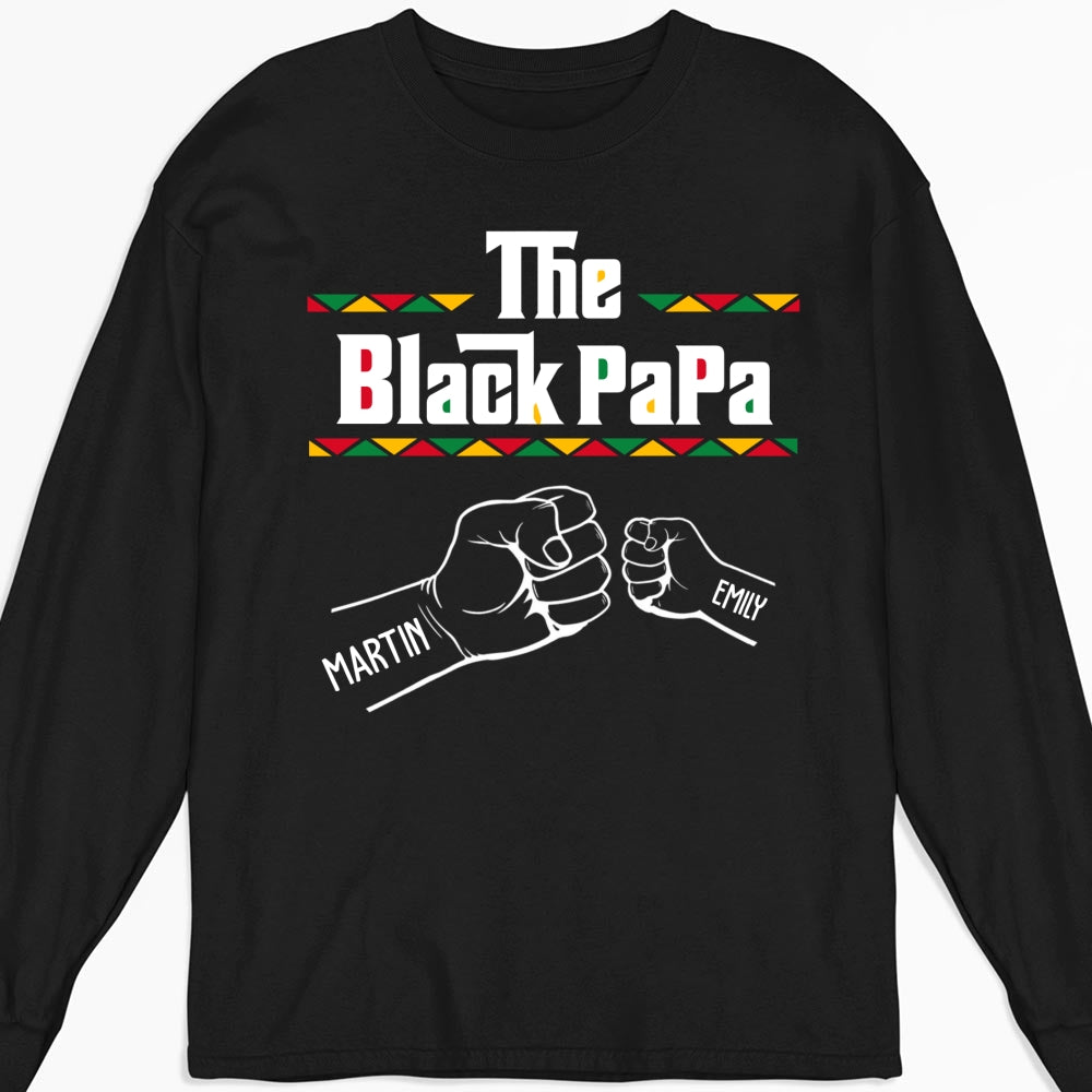 Custom Father's Day, Special Gift for Dad & Grandpa • The BlackGrandfather - Personalized Shirt - Long Sleeve