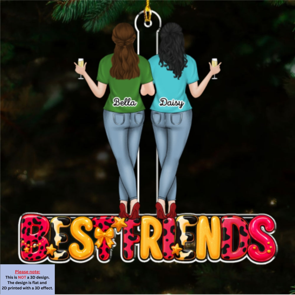 Custom Friendship Christmas Ornament, Best Friend Gift •  Special Friends Love - Personalized Acrylic Ornament