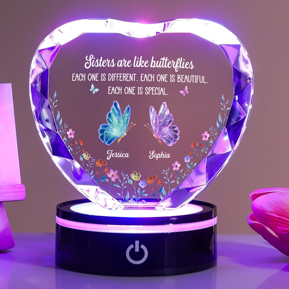 Festive Sister Love - Personalized Crystal Led Light