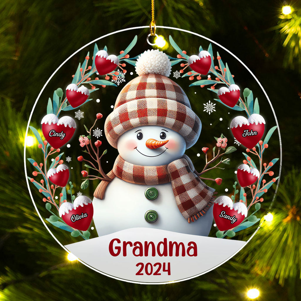 Custom Keepsake Christmas Ornament •  Snowman - Personalized Acrylic Ornament