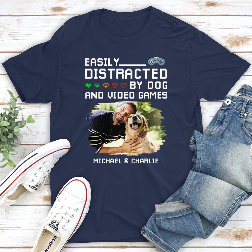 Custom Photo Christmas Anniversary Keepsake Gifts For Husband • Pause Game Pet Dog Photo - Personalized Shirt