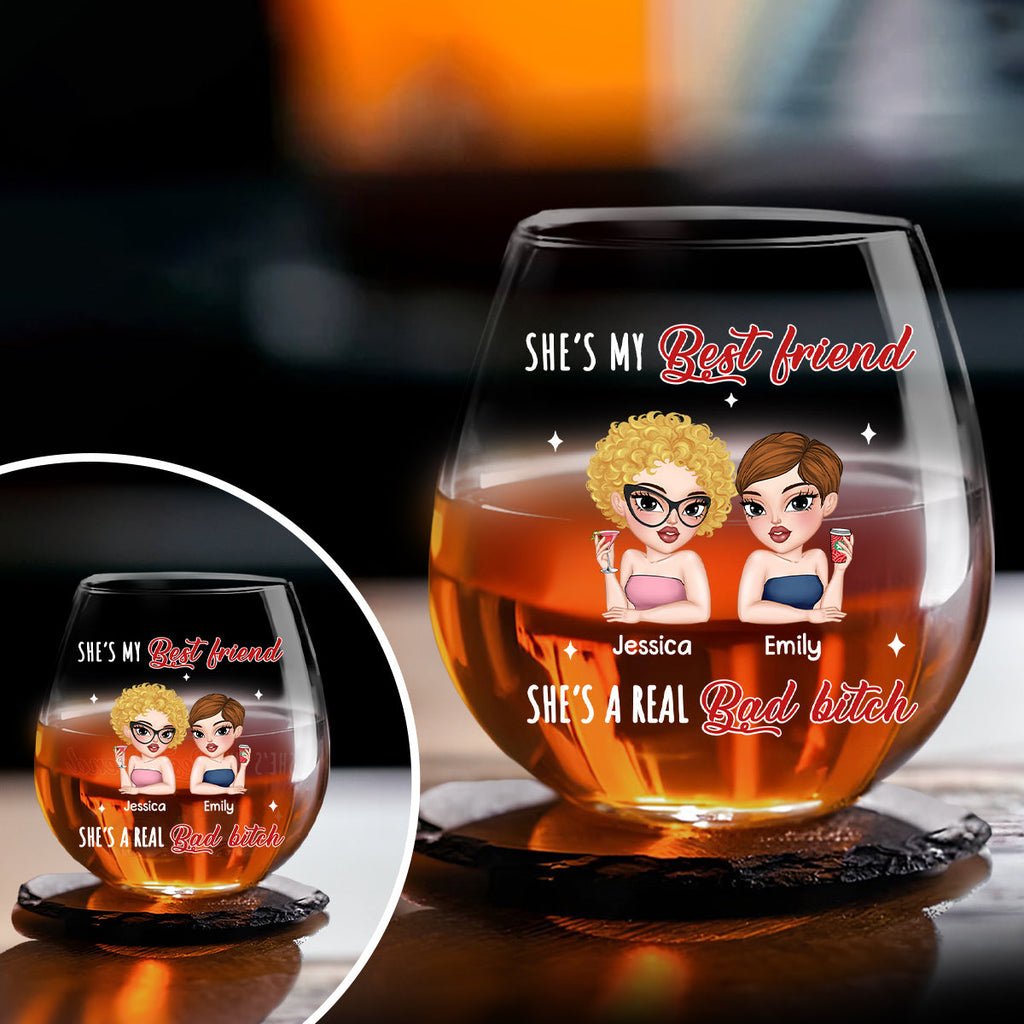 She Is A Queen No Doubt - Personalized Wine Glass