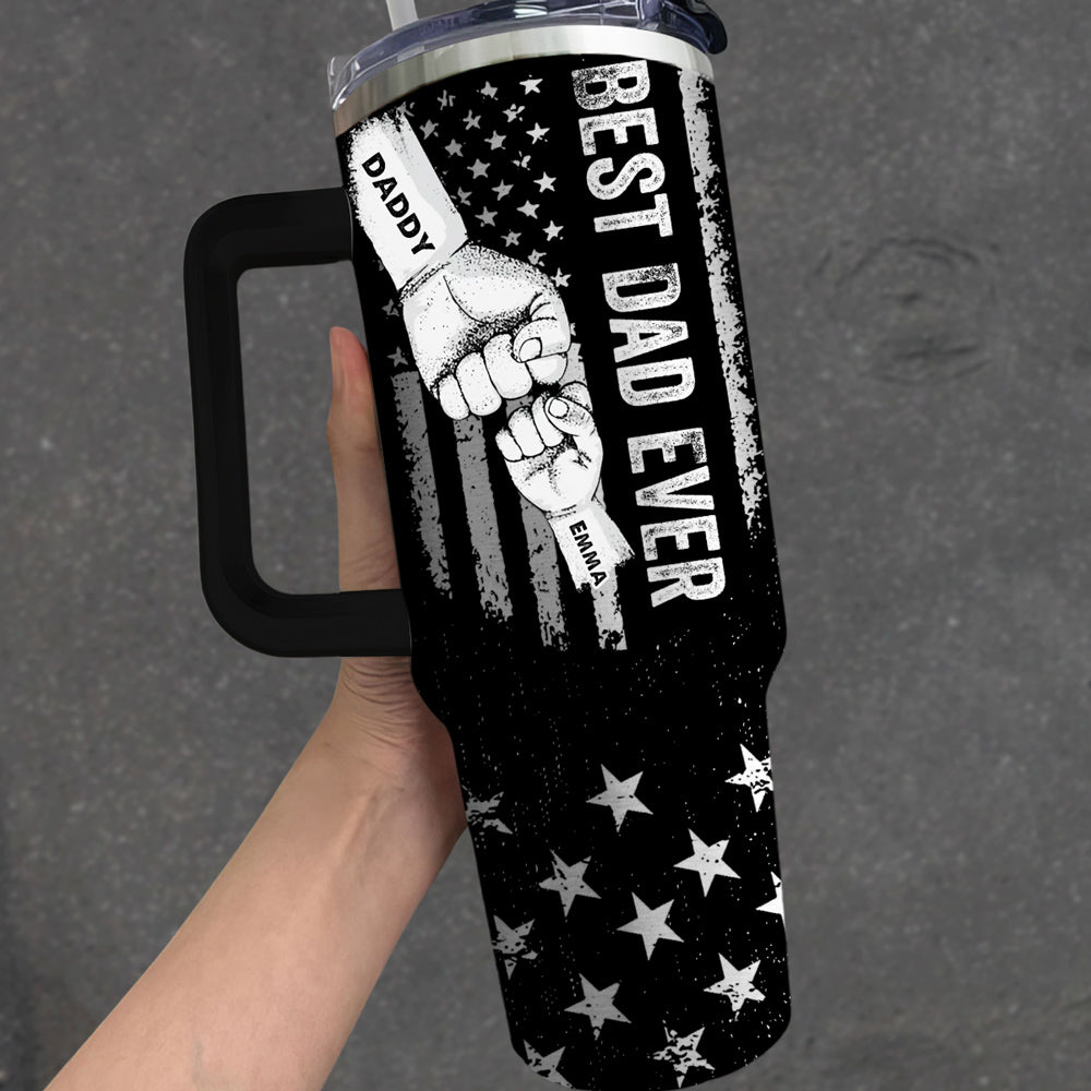 Custom Father's Day Birthday Gifts For Dad • Best Dad - Personalized Engraved 40oz Tumbler With Handle