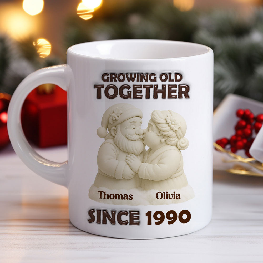 Custom Anniversary Keepsake Gifts For Couple • Mistletoe Moments - Personalized 3D Inflated Effect Mug