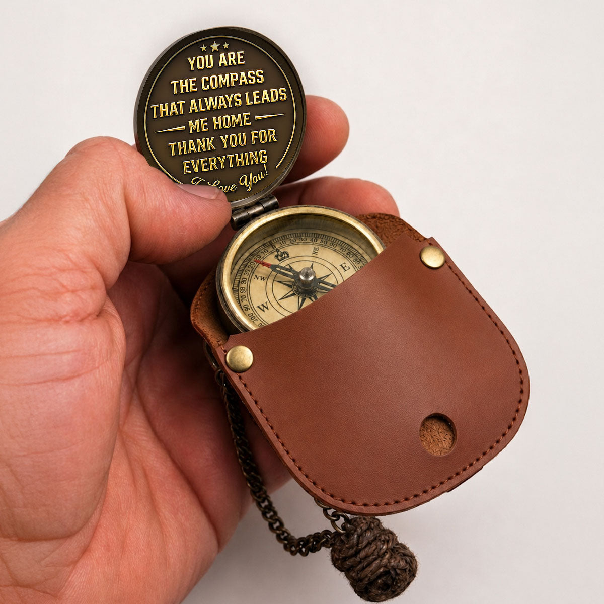 Always Leads Me Home - Personalized Pocket Compass