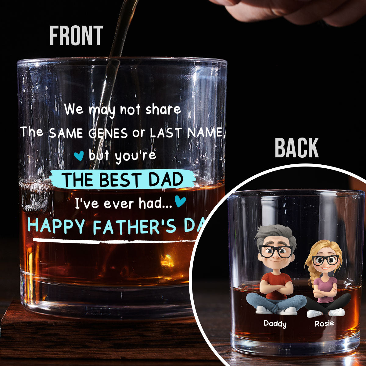 Best Dad Ever - Personalized Whiskey Glass