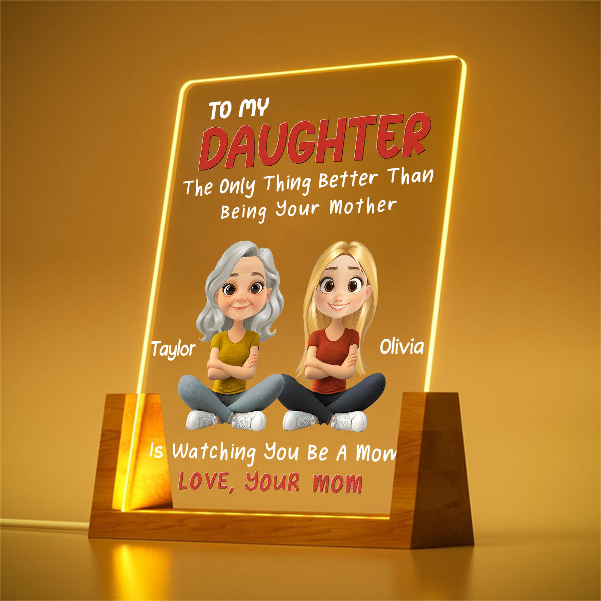 Custom Gifts for Daughter & Mom, Mother's Day Birthday • To My Daughter - Personalized Night Light
