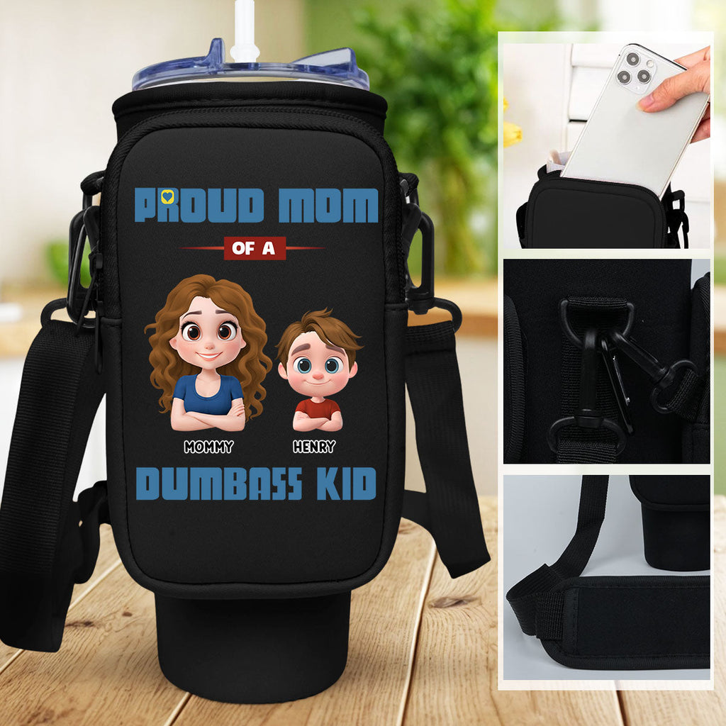 Proud Mom - Personalized Water Bottle Carrier Bag