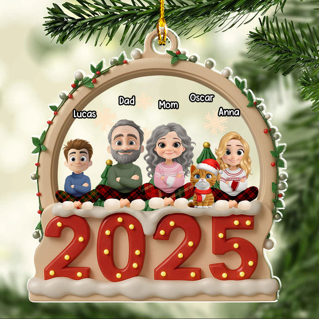 Custom Family Ornament, Christmas Gift for Family Members •  Our Christmas Together With Cats - Personalized Acrylic Ornament