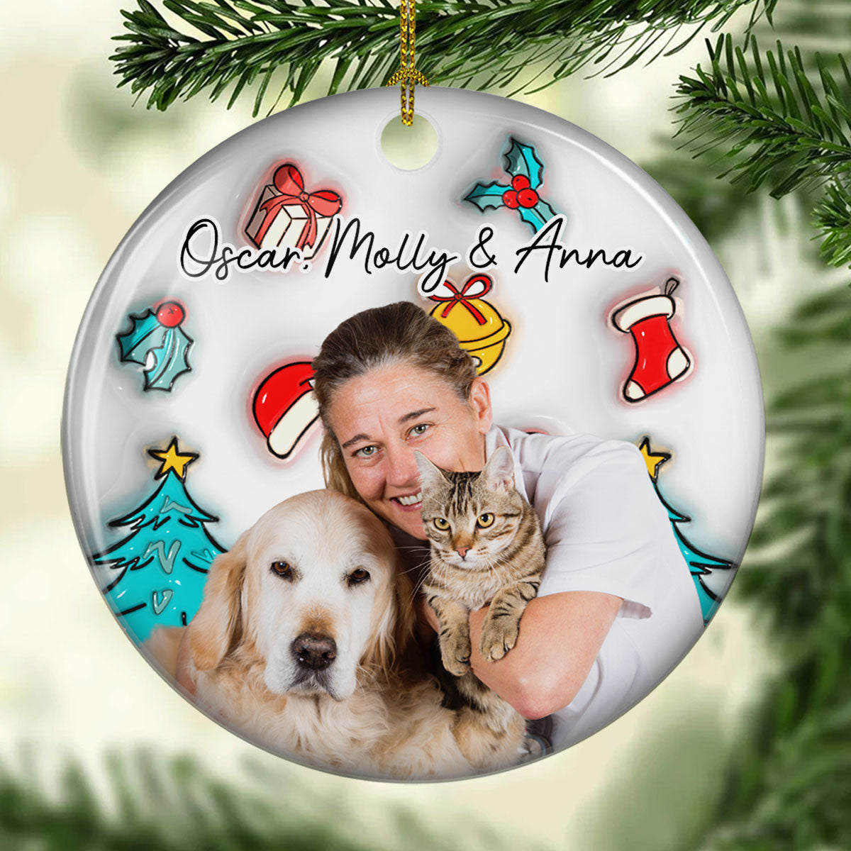 Custom Photo Keepsake Christmas Ornament • Santa Is Coming To Us Photo - Personalized 3D Inflated Effect Ceramic Ornament