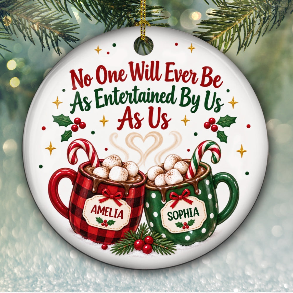 Custom Keepsake Christmas Ornament •  Side By Side - Personalized Ceramic Ornament