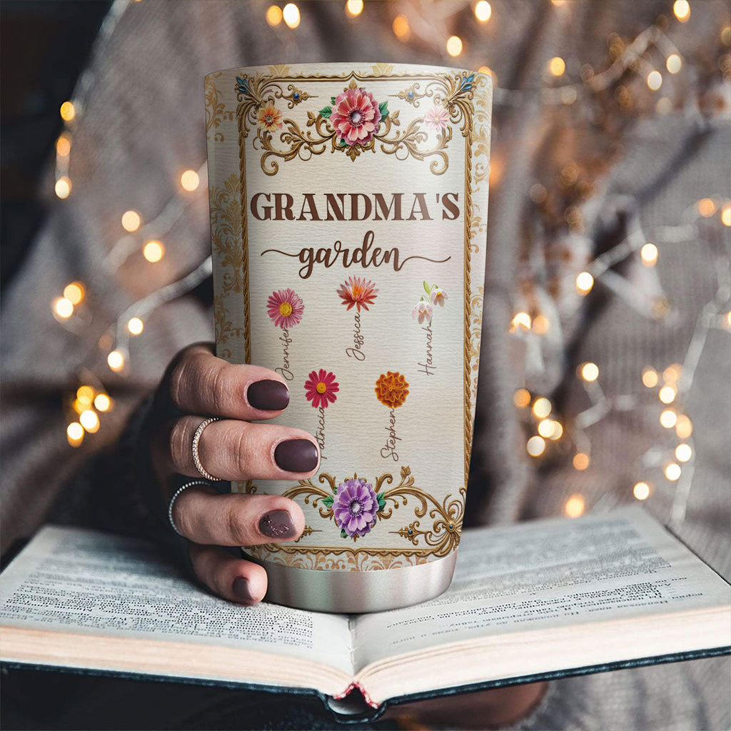 Custom Christmas Birthday Gifts For Grandma • Grandma Growing Garden - Personalized Tumbler