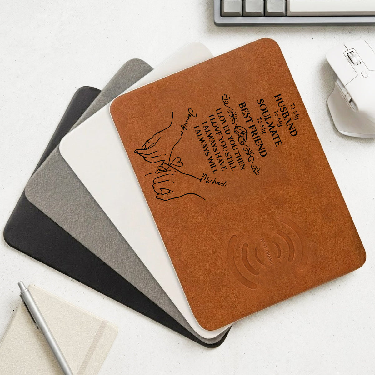 To My Husband Soulmate Best Friend - Personalized Charging Mat