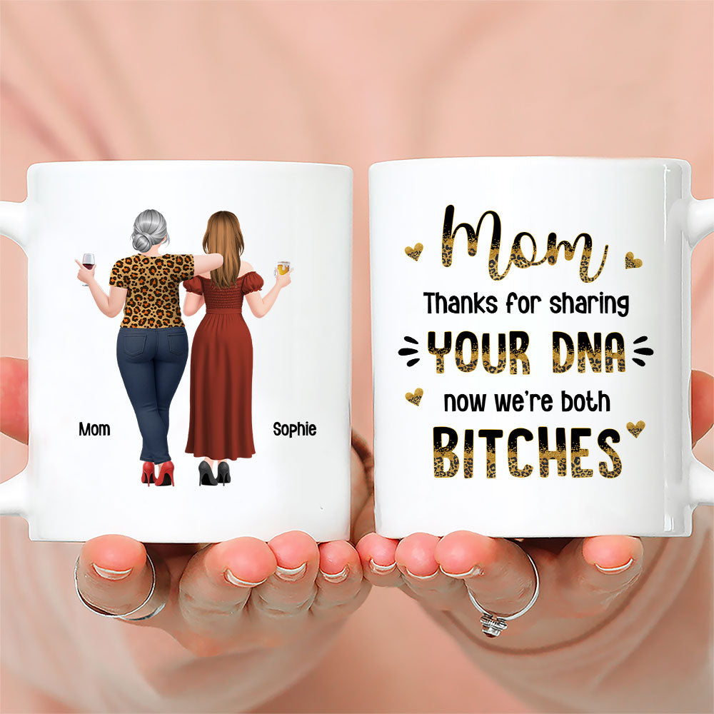 Custom Christmas & Birthday Gift for Mom • Thanks For DNA Mom Mum - Personalized Coffee Mug