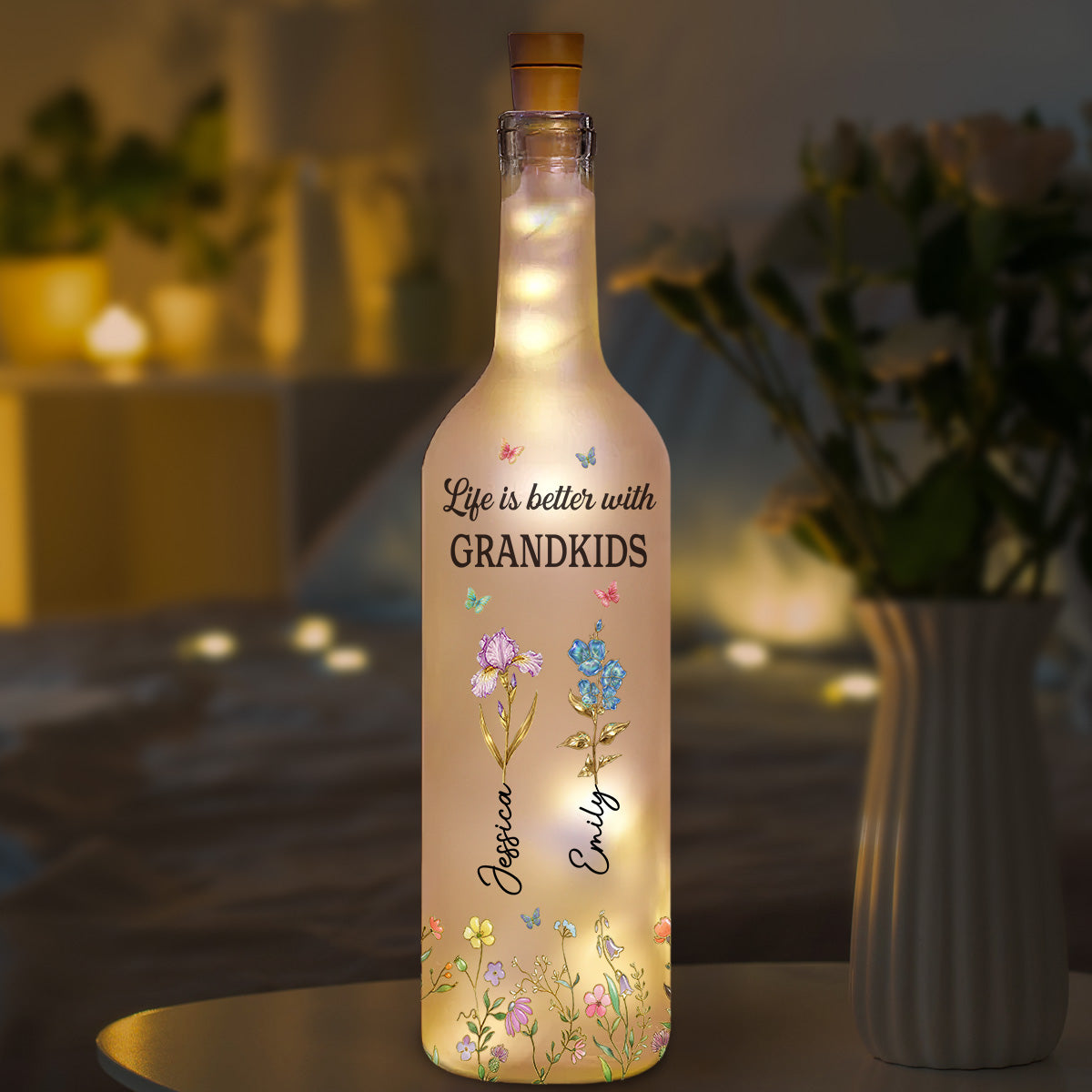 Better Life With Grandkinds - Personalized Bottle Lamp