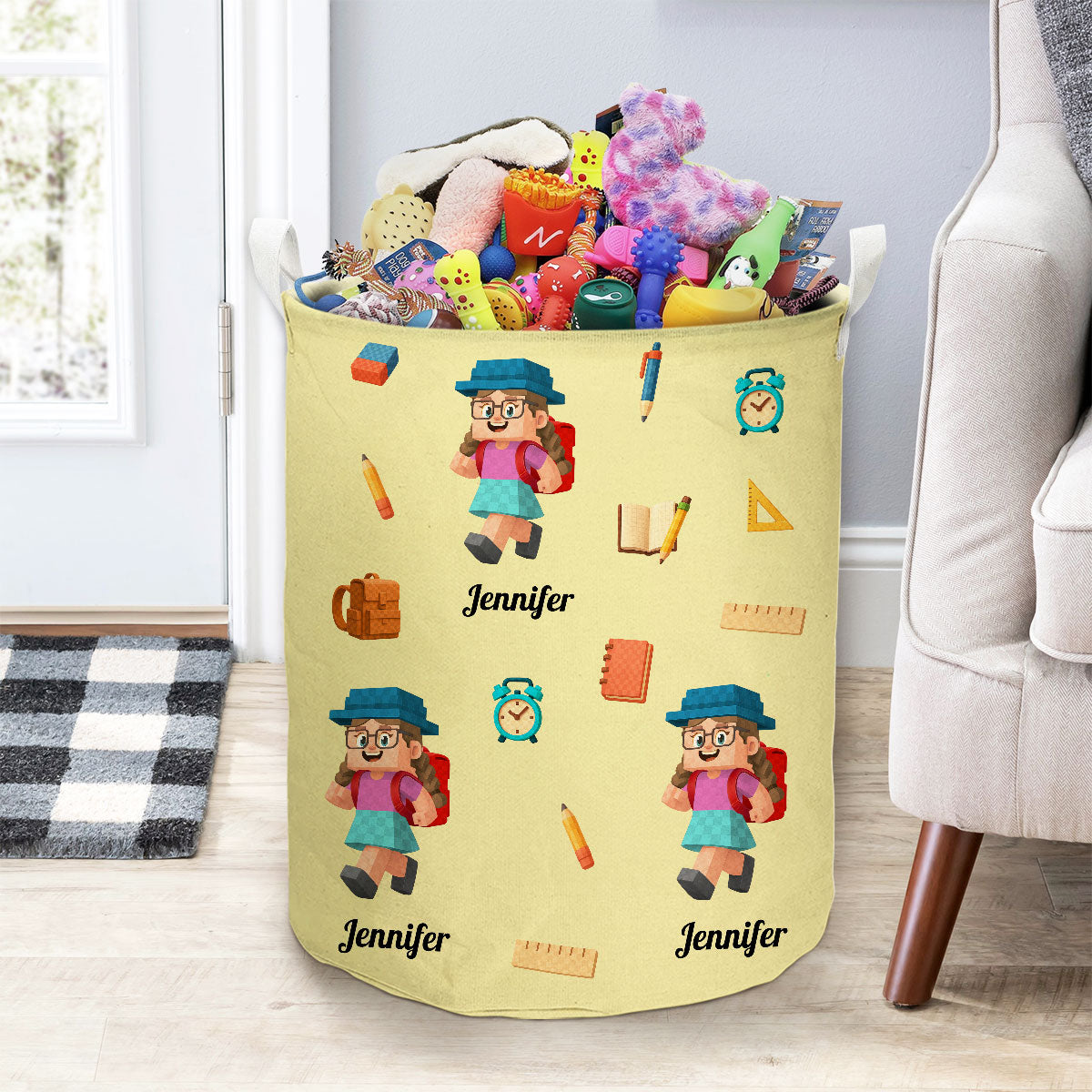 School Time - Personalized Basket