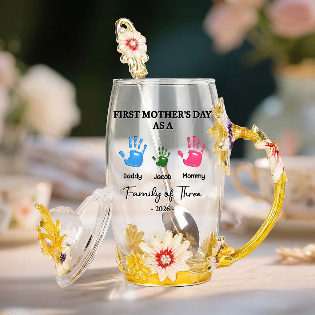 First Mother Day - Personalized 14OZ Flower Tea Cup