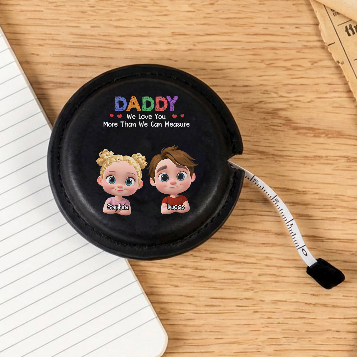 We Love You- Personalized Leather Tape Measure