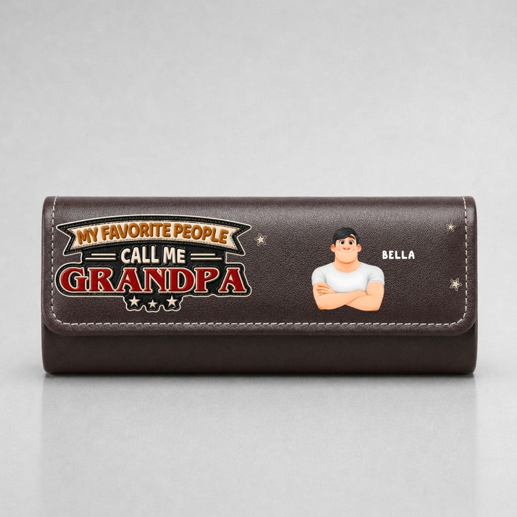 My Favorite People Call Me - Personalized Leather Eyeglass Case