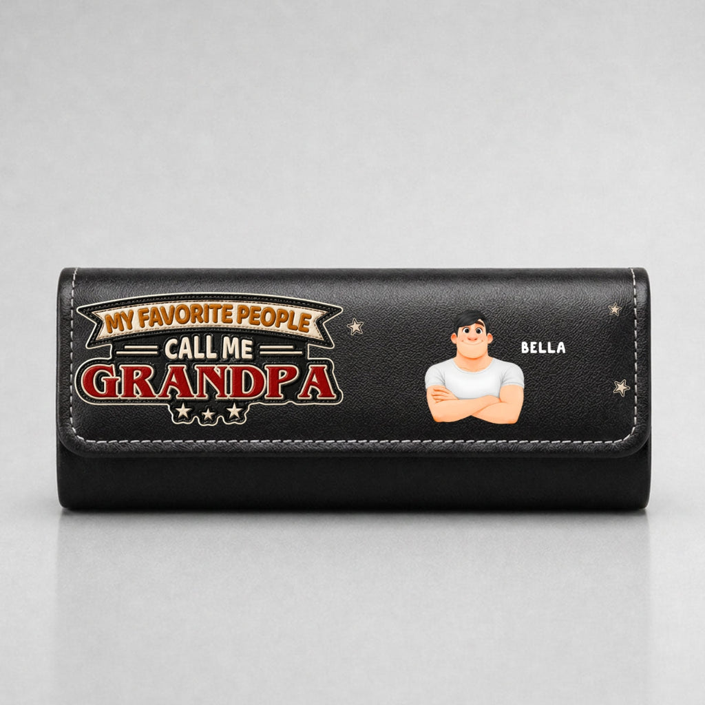 My Favorite People Call Me - Personalized Leather Eyeglass Case
