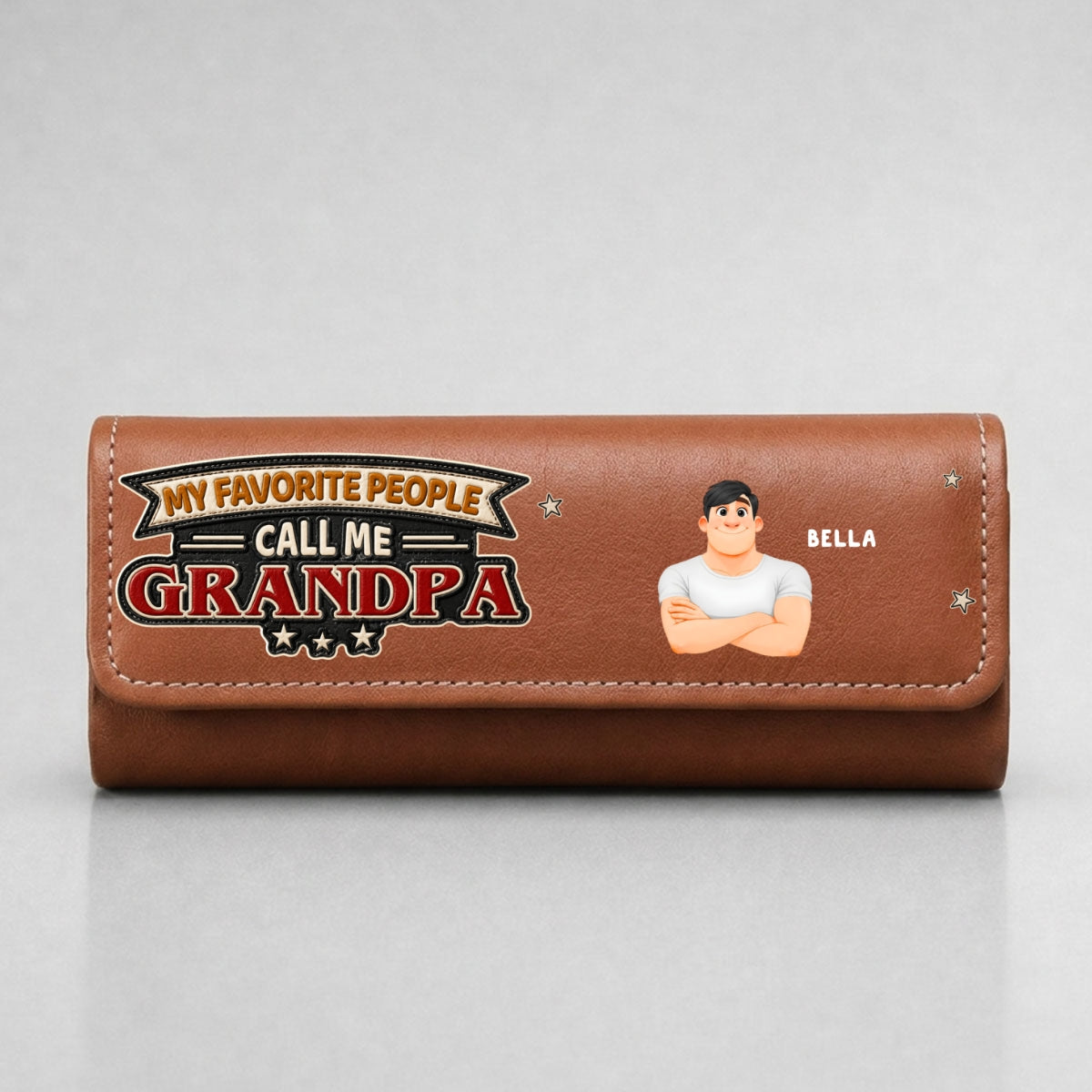 My Favorite People Call Me - Personalized Leather Eyeglass Case