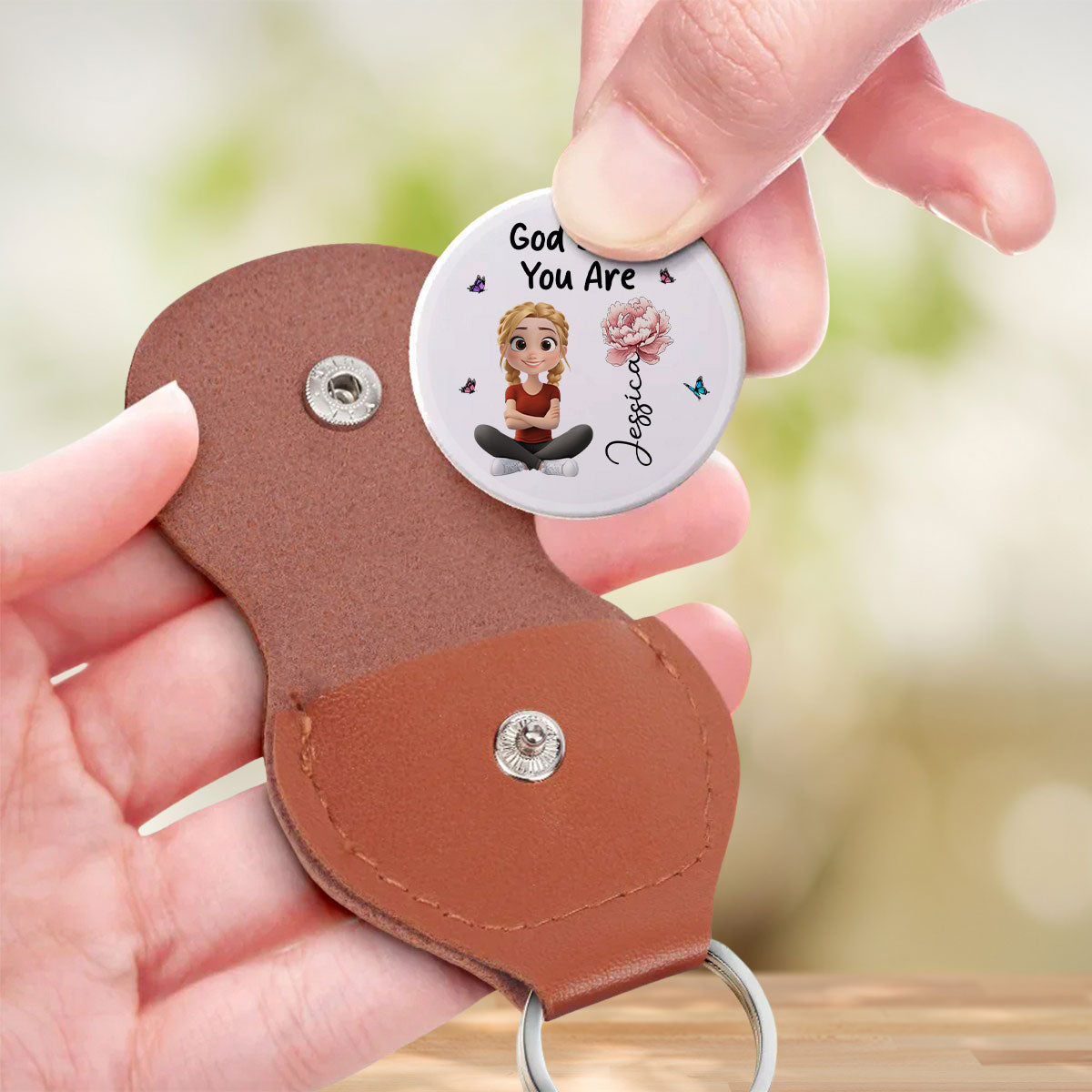 Custom Daughter Coin Keychain, Mother's Day Birthday Gifts • God Says You Are - Personalized Pocket Hug
