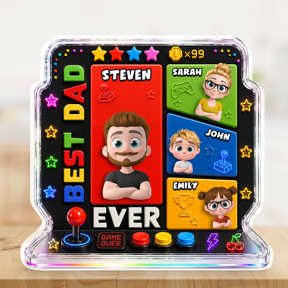 Custom Father's Day Decor, Gift for Dad & Grandpa • Gaming Dad - Personalized Acrylic Plaque