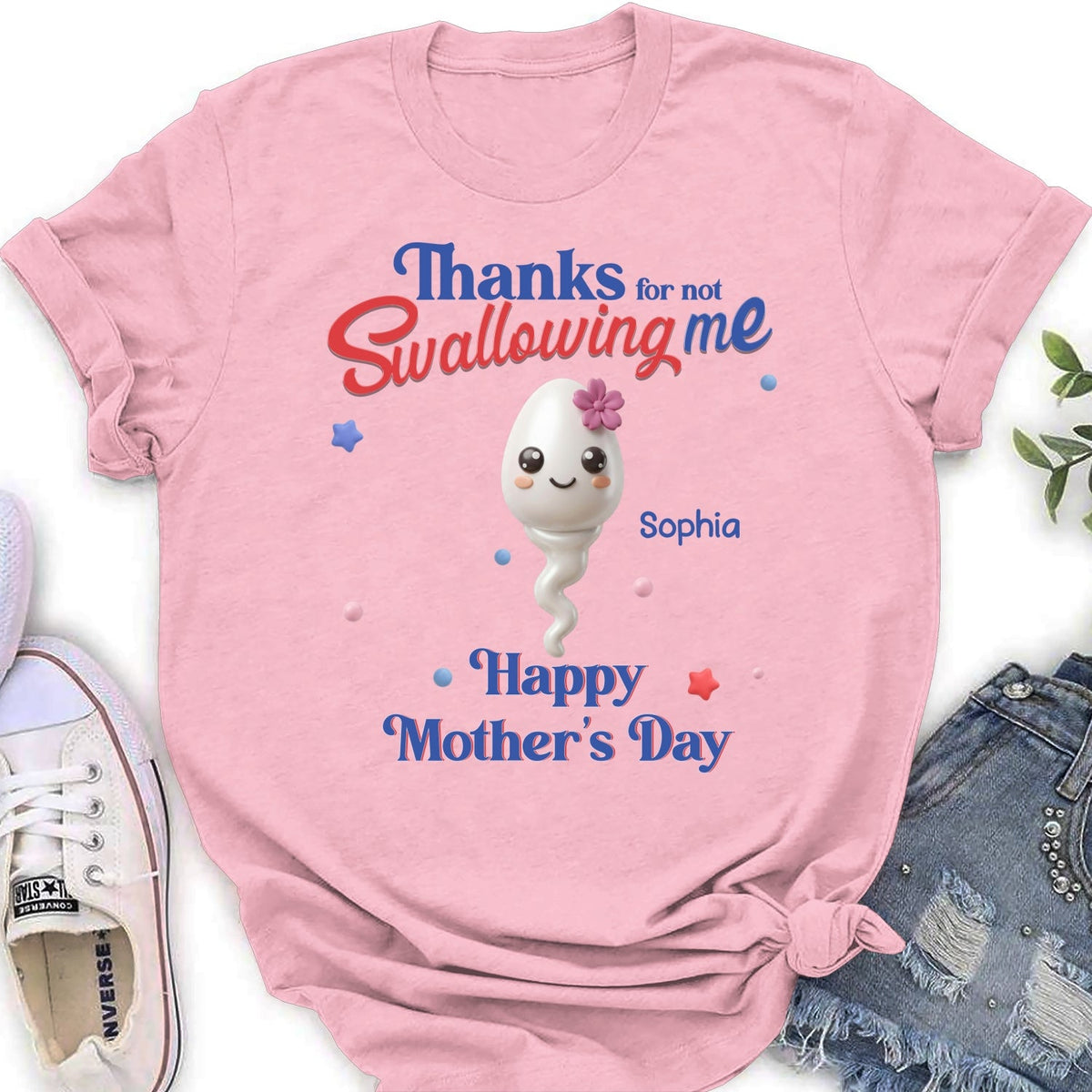 Custom Mother's Day Gift for Mom & Grandma • Not Swallowing Us Thank You - Personalized Shirt