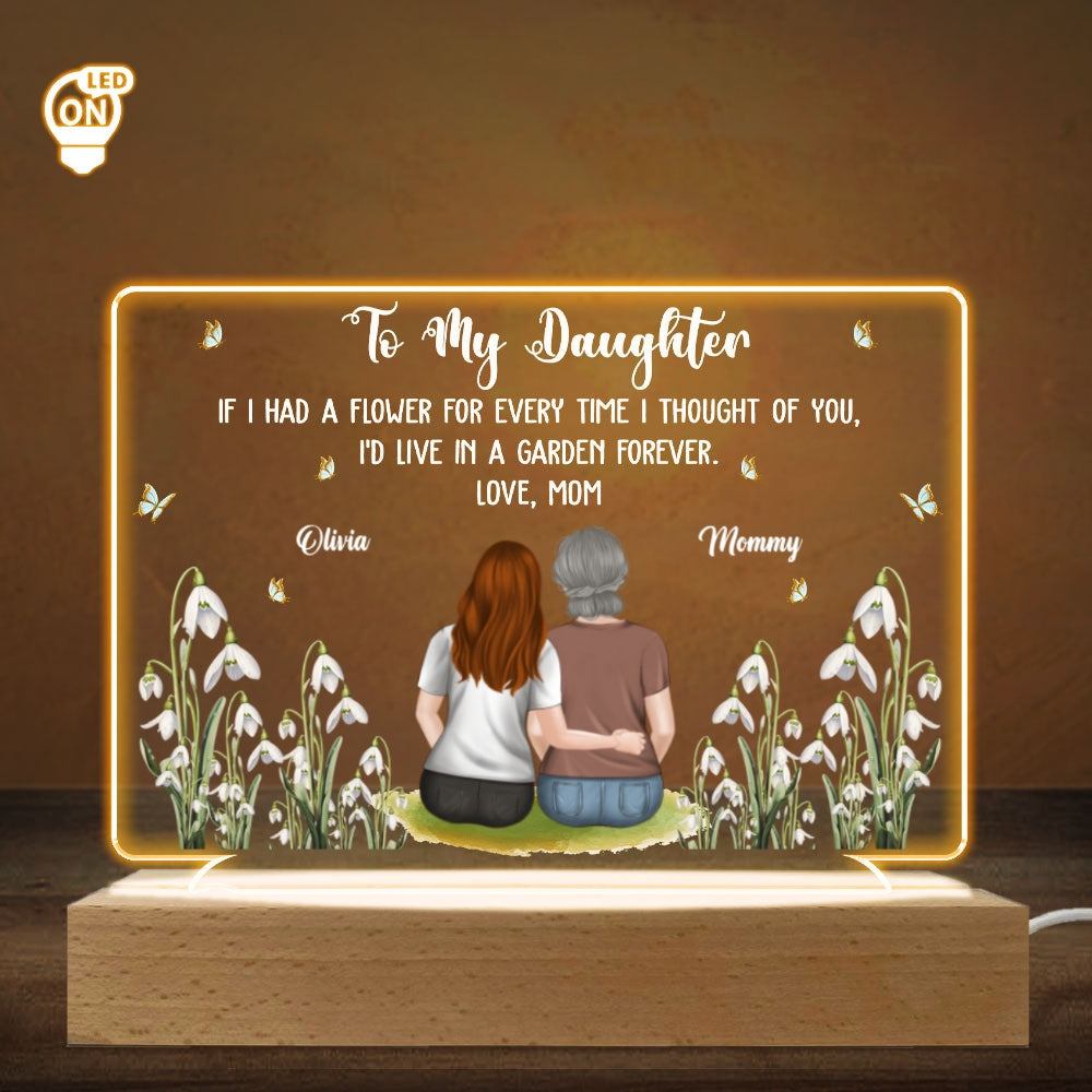 Custom Mother's Day Gifts for Daughter & Mom • Mom Garden Grows With Love - Personalized LED Light