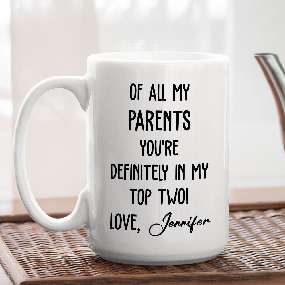 Custom Father's Day, Special Gift for Dad & Grandpa • My Top Two - Personalized Coffee Mug