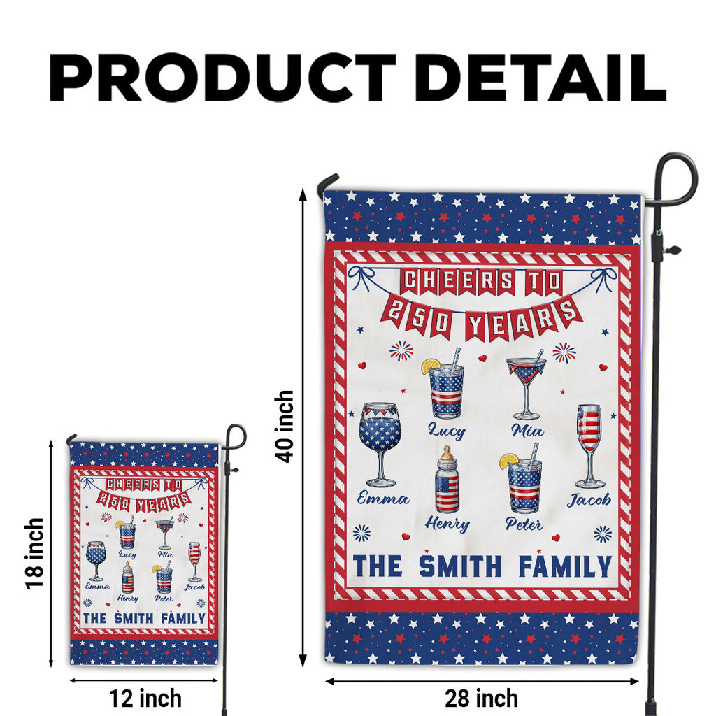 Cheers To 250 Years - Personalized Flag