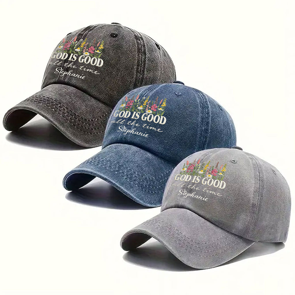 God Is Good Forever - Personalized Vintage Washed Denim Cap
