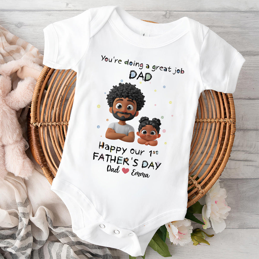 Daddy Doing A Great Job - Personalized Onesie