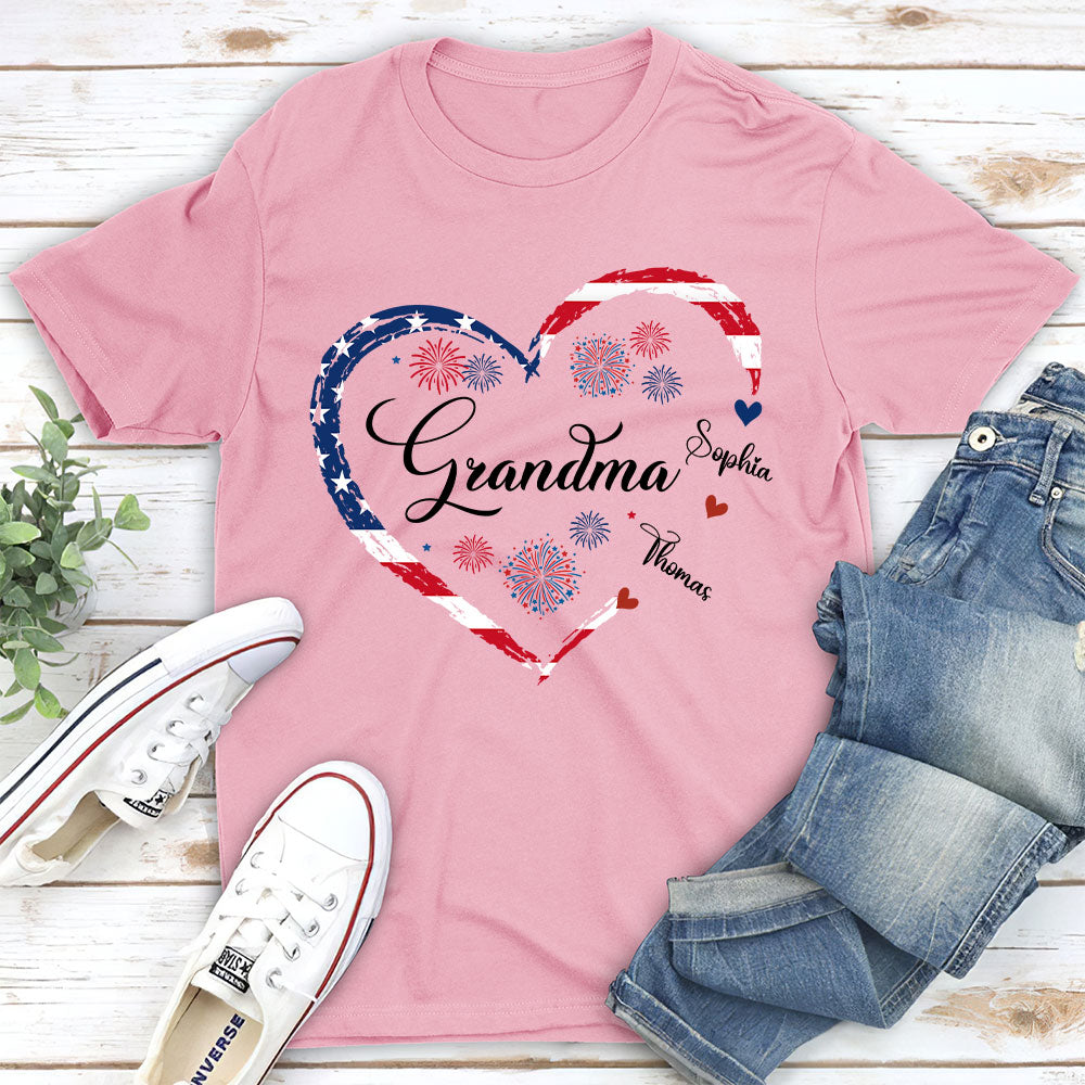 Custom Christmas & Birthday Gift for Grandma • Love Being Grandma 4th Of July - Personalized Shirt