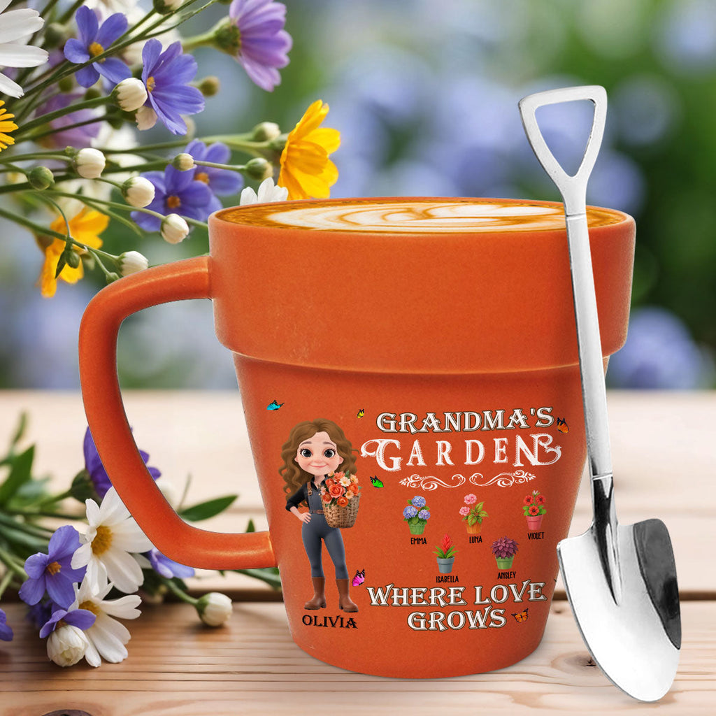 Custom Christmas & Birthday Keepsake Gift • Where Love Grows - Personalized Plant Pot Mug