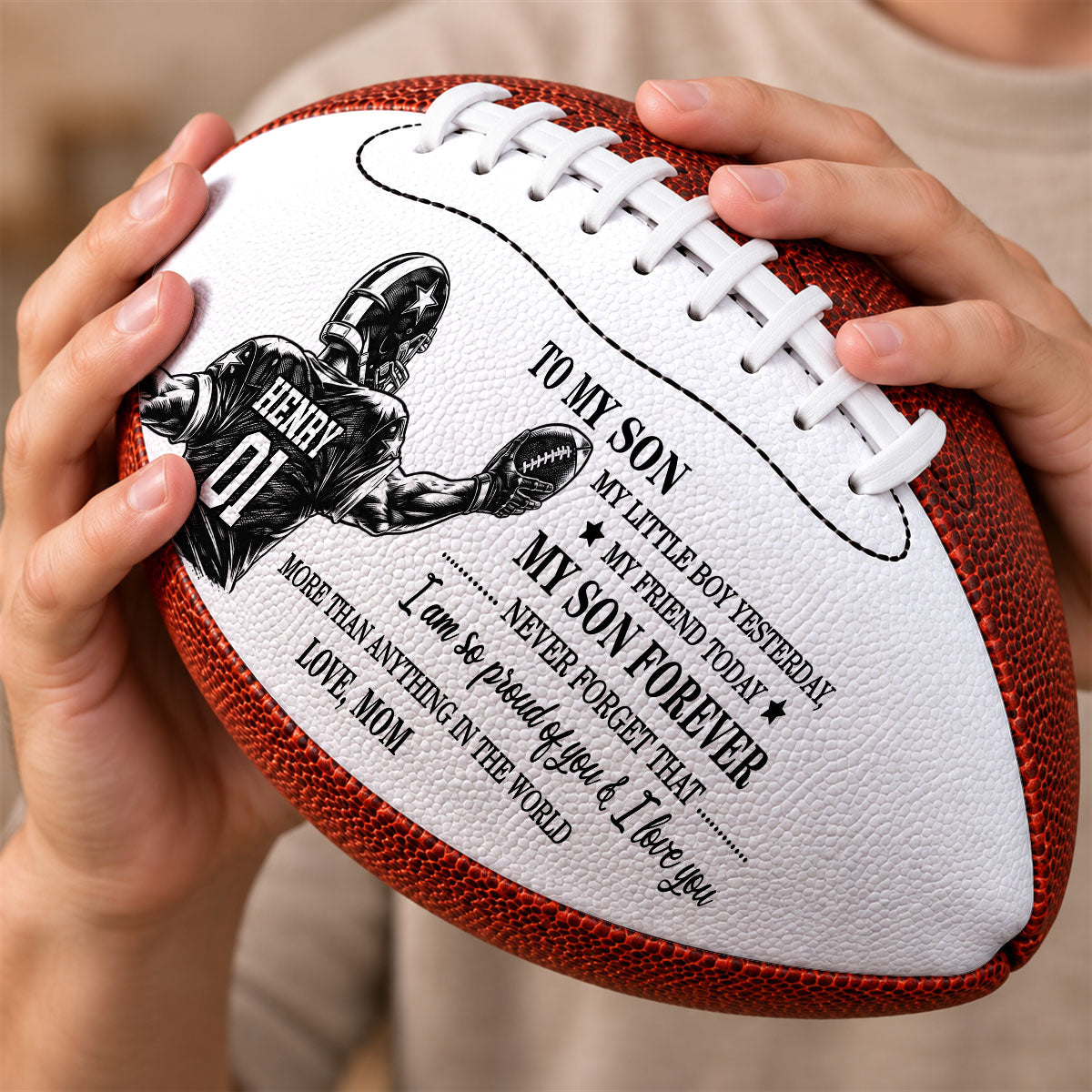 My Little Boy - Personalized Leather Football