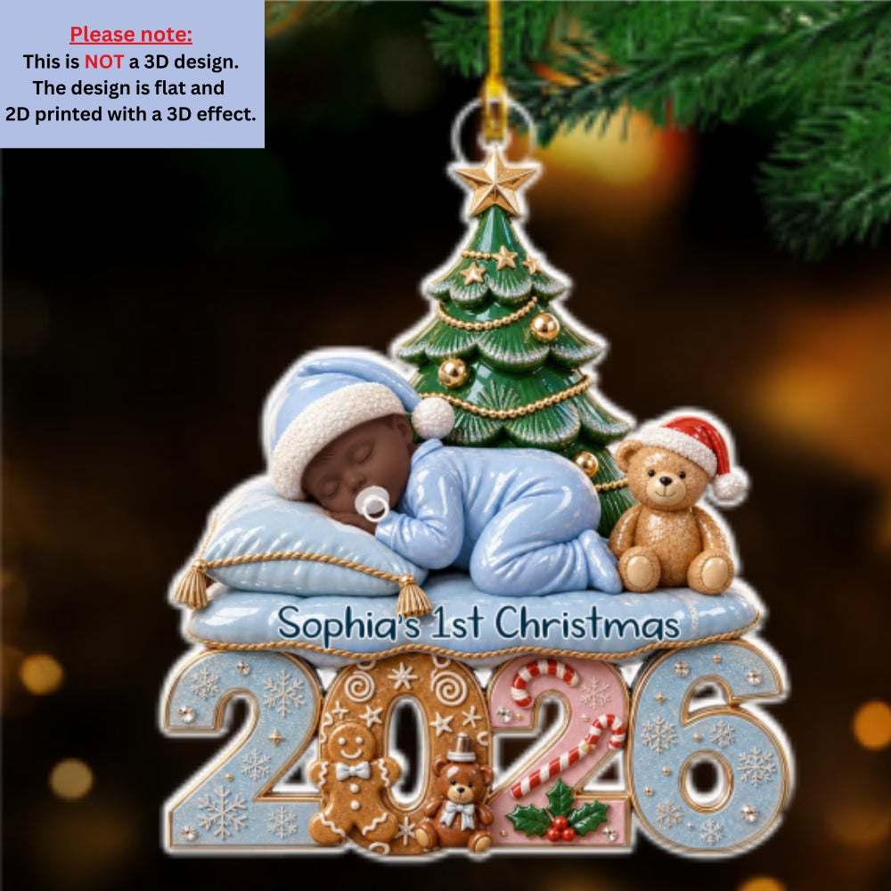 Custom Baby First Christmas Ornament for New Parents •  First Christmas Baby - Personalized Acrylic Ornament